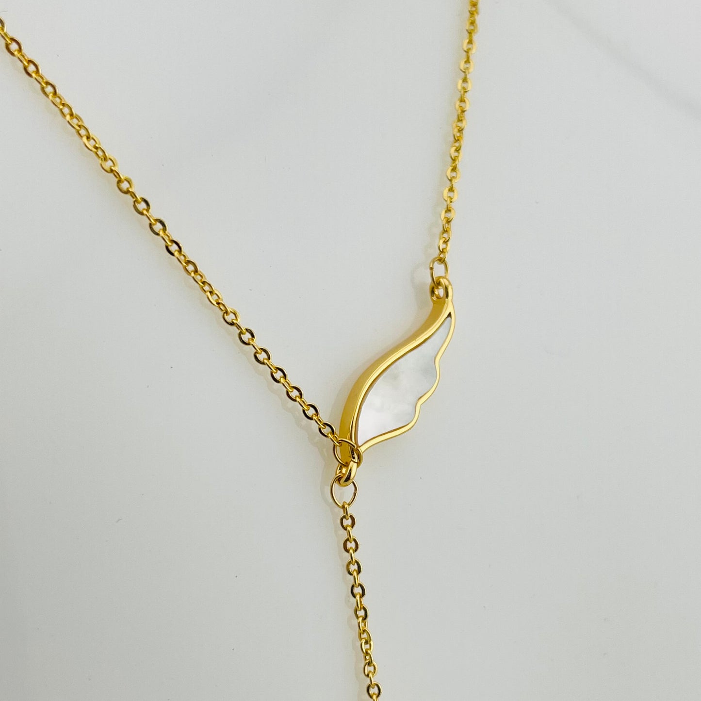 Leaf Crystal Drop Necklace – Y-Style Adjustable Chain | Imitation Gold Fashion Jewelry