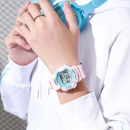 Digital Sport Watch for Girls – Colorful Design, Luminous Display, Alarm, Stopwatch & Water Resistant