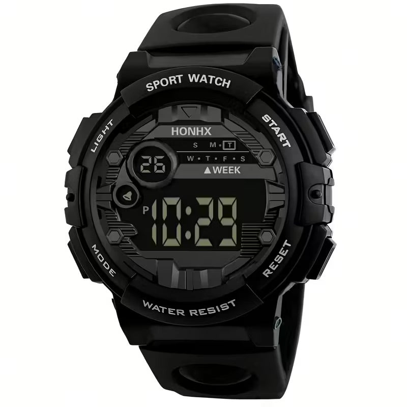 Digital Sport Watch for Kids – Black TPU Strap, Luminous Display, Alarm, Stopwatch & Water Resistant