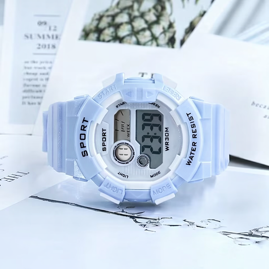Digital Sport Watch for Girls – Colorful Design, Luminous Display, Alarm, Stopwatch & Water Resistant
